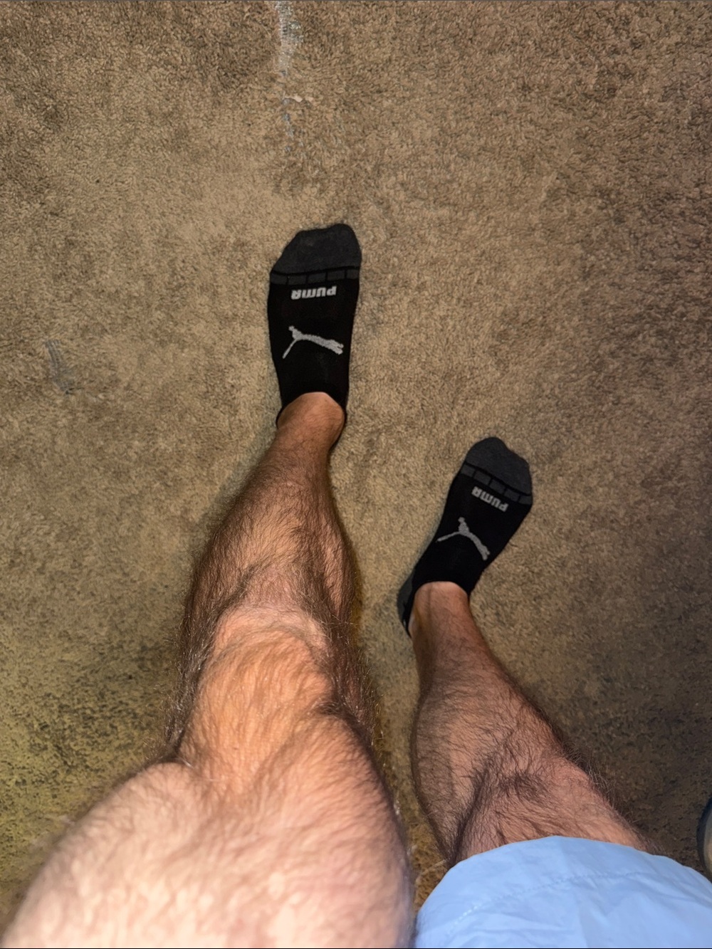 Used Puma Men's Low-Cut Black Athletic Socks with Gray Accents